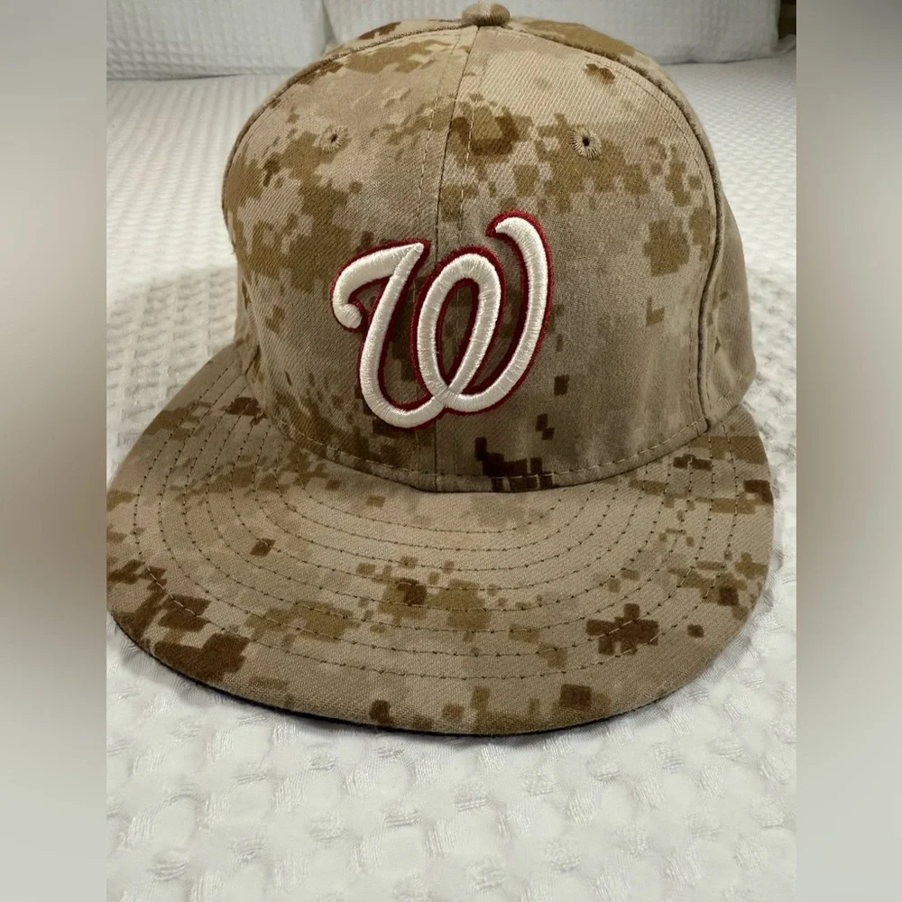 Washington Nationals Youth Fitted Hat Camo 59FIFTY New Era Size 6 7/8 MLB Cap - Picture 1 of 6